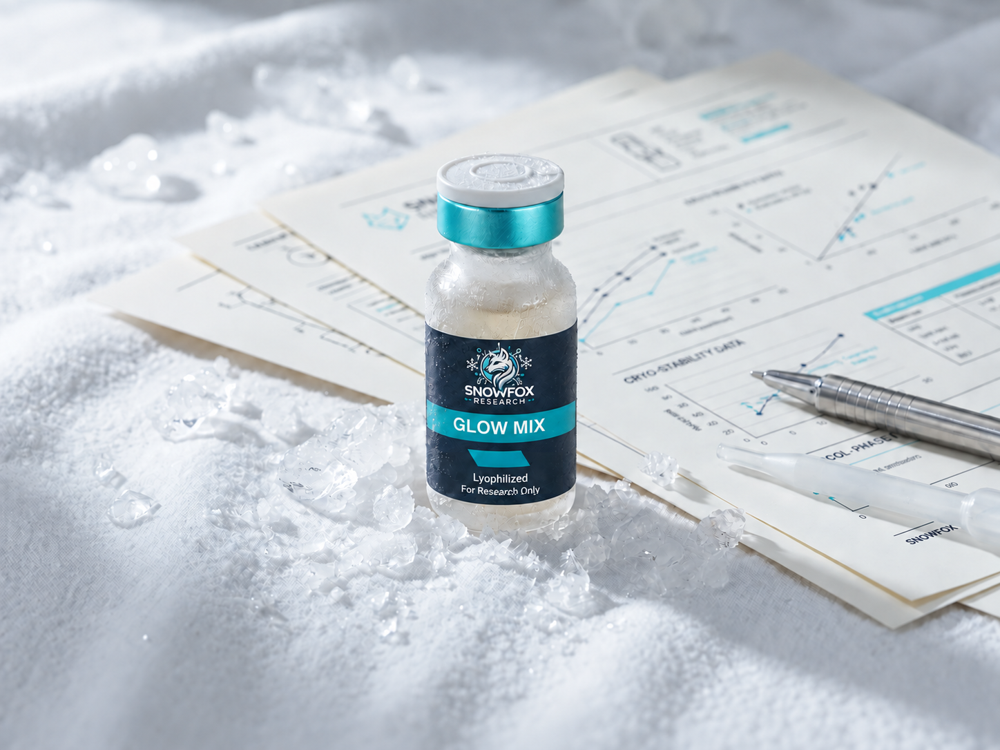 SnowFox Research GLOW MIX 70MG research vial